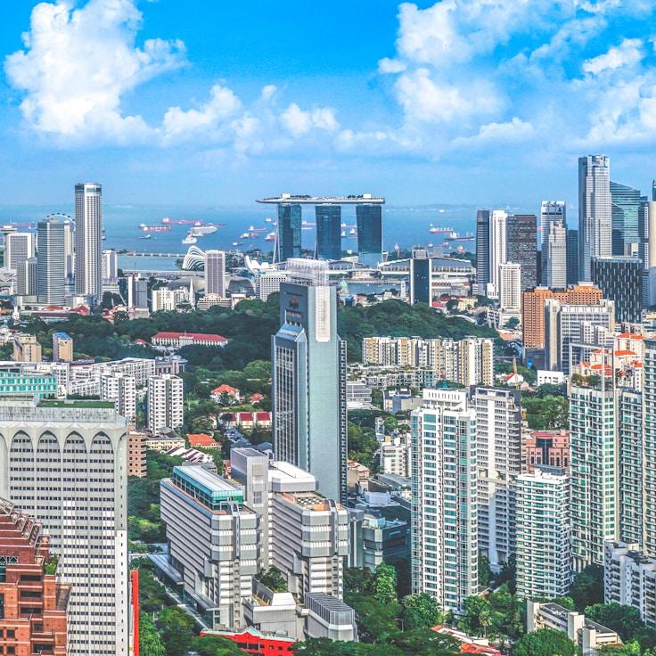 Families relaxing in a mall food court area